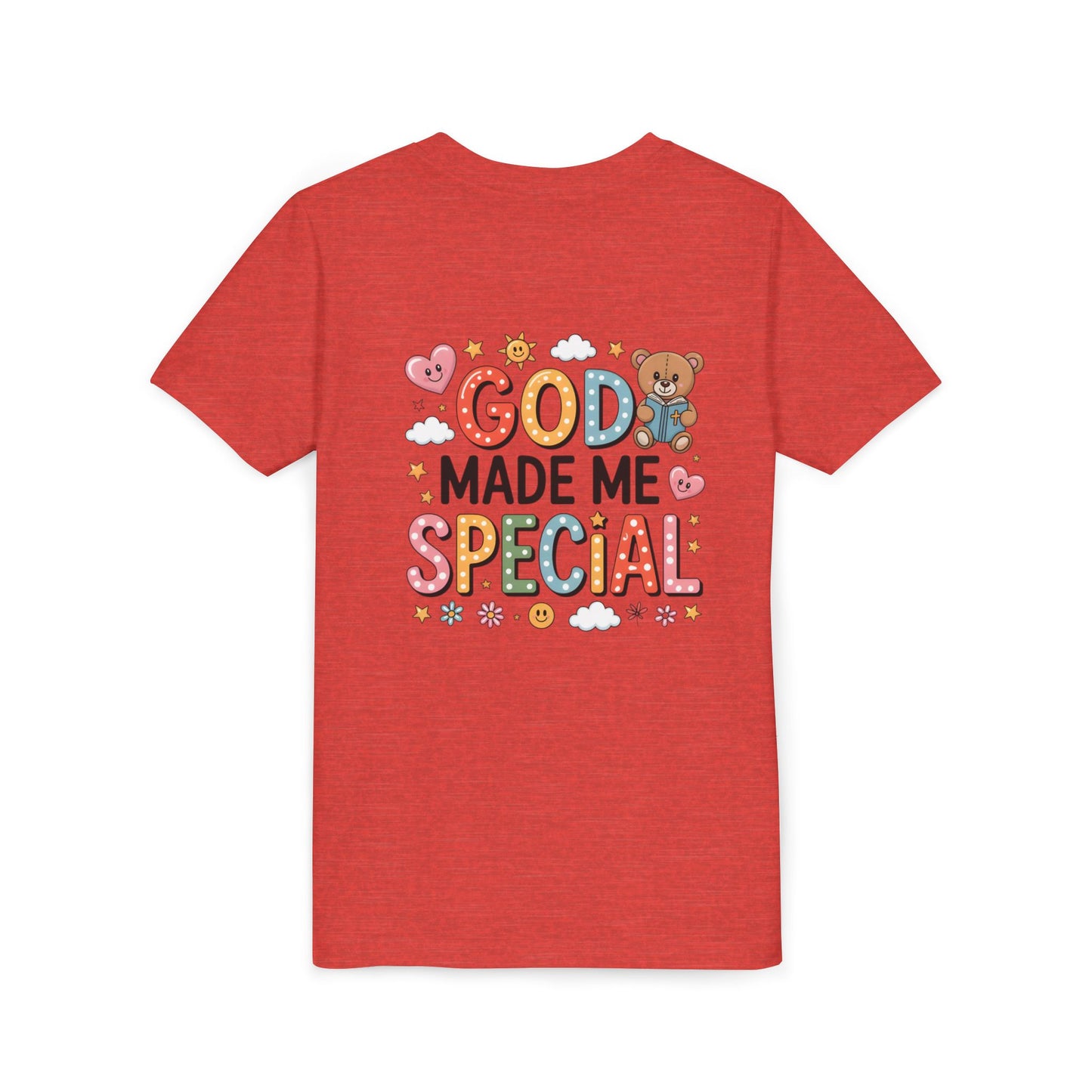 Youth Tee — "God Made Me Special" Cute Christian Kids T-Shirt