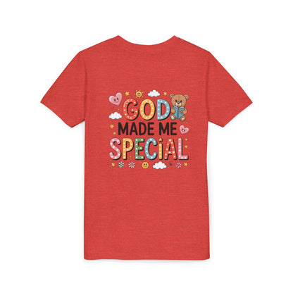 Youth Tee — "God Made Me Special" Cute Christian Kids T-Shirt