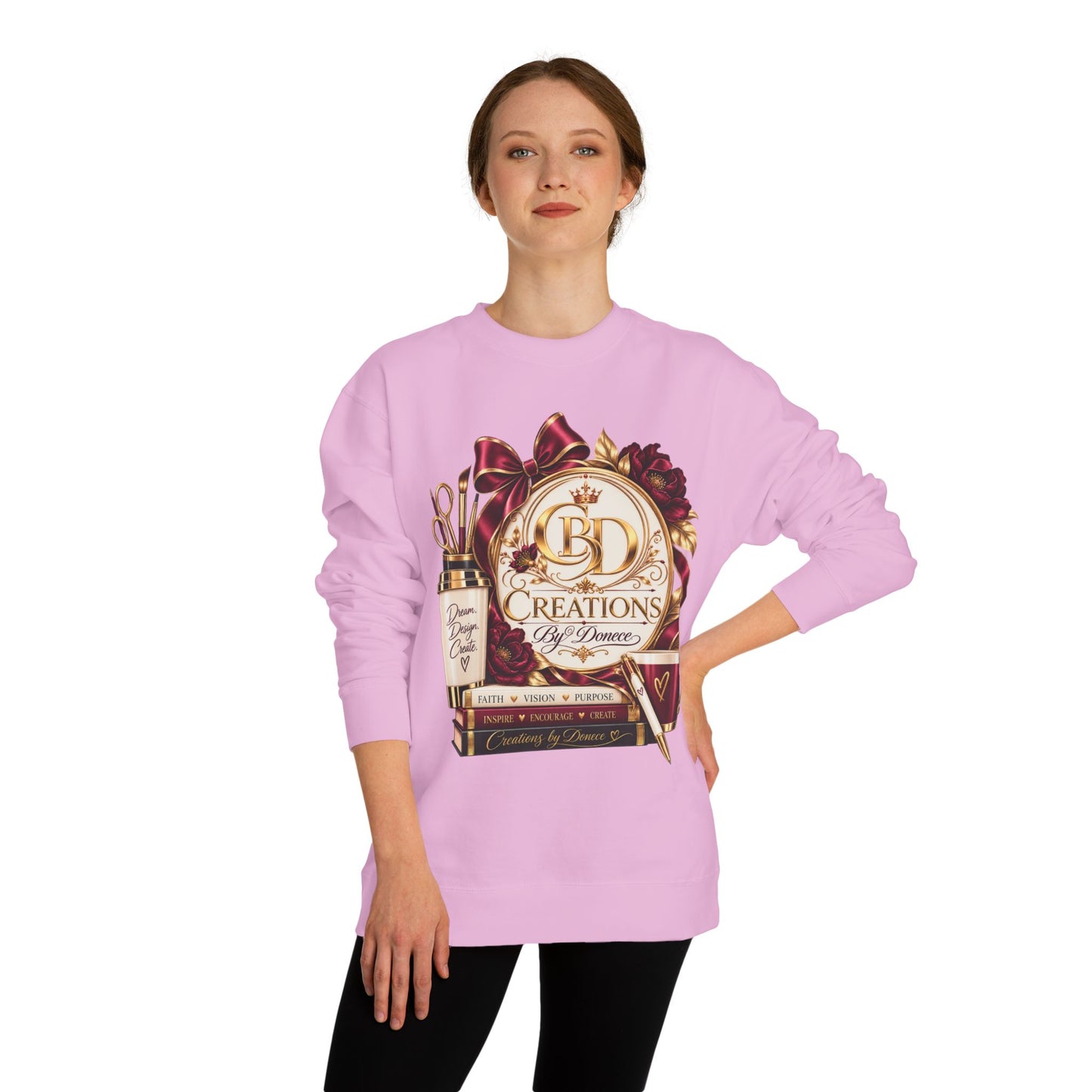 Creations by Damaris Graphic Sweatshirt — Cozy Artist Logo Crewneck
