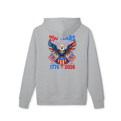 Patriotic Eagle Hoodie — 250 Years 1776–2026 American Flag Design