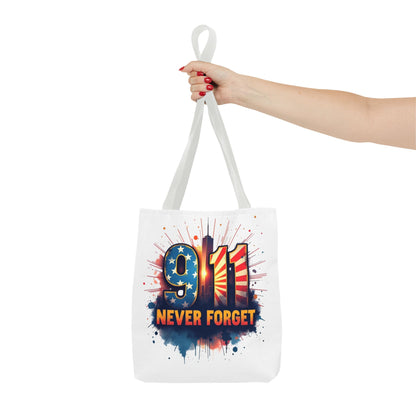 9/11 Never Forget Tote Bag — Patriotic Memorial Tribute Tote