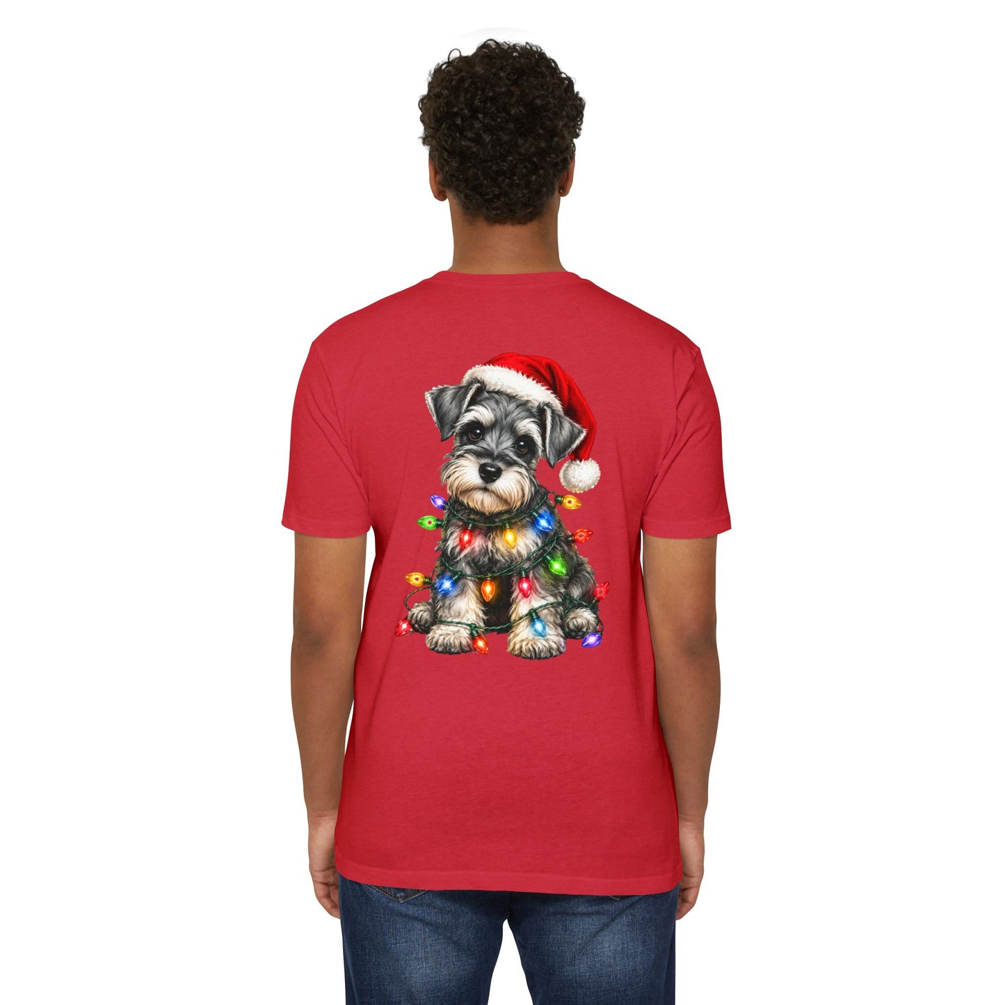 Schnauzer Puppy in Christmas Lights Tee