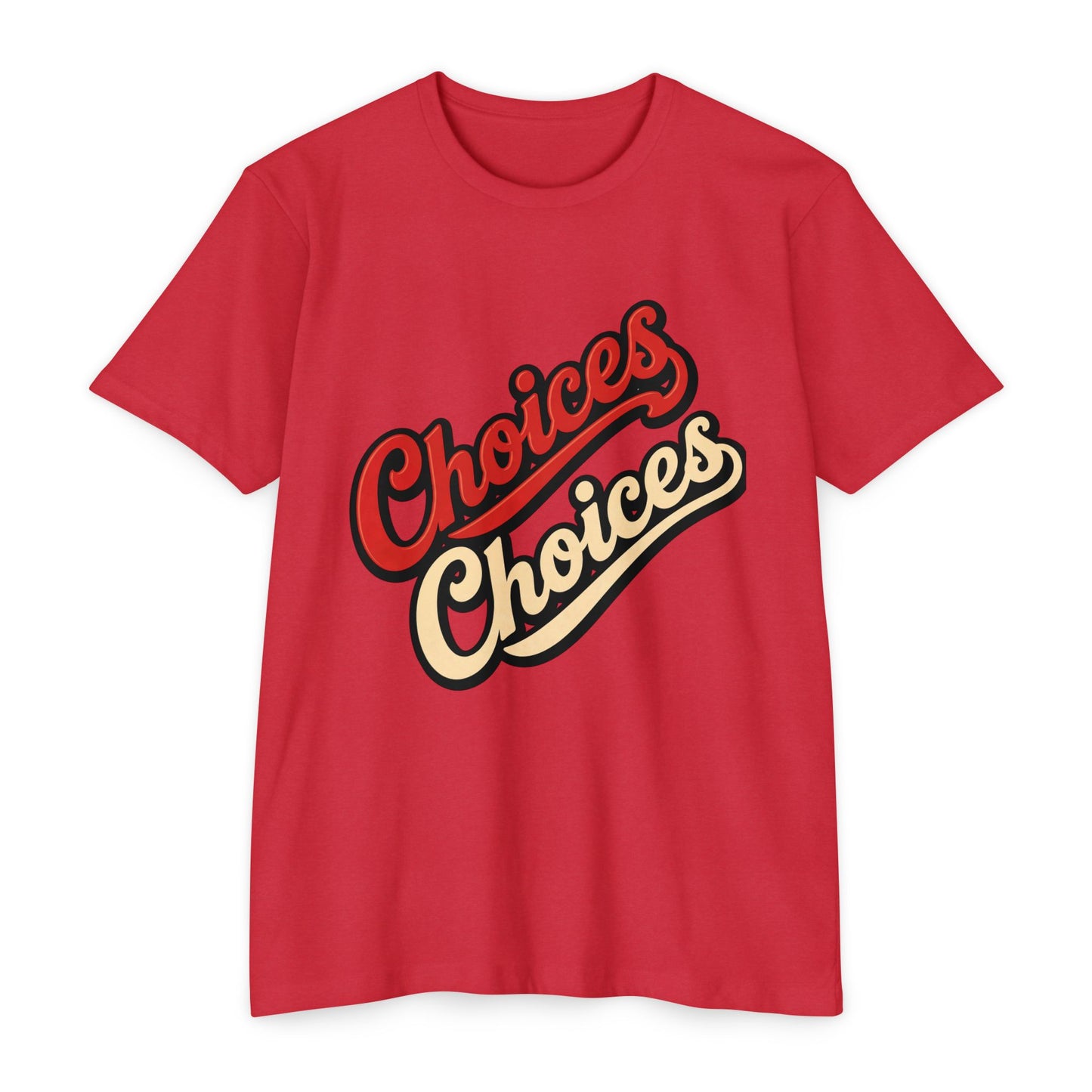 Choices Script T-Shirt — Retro Double-Word Graphic Tee