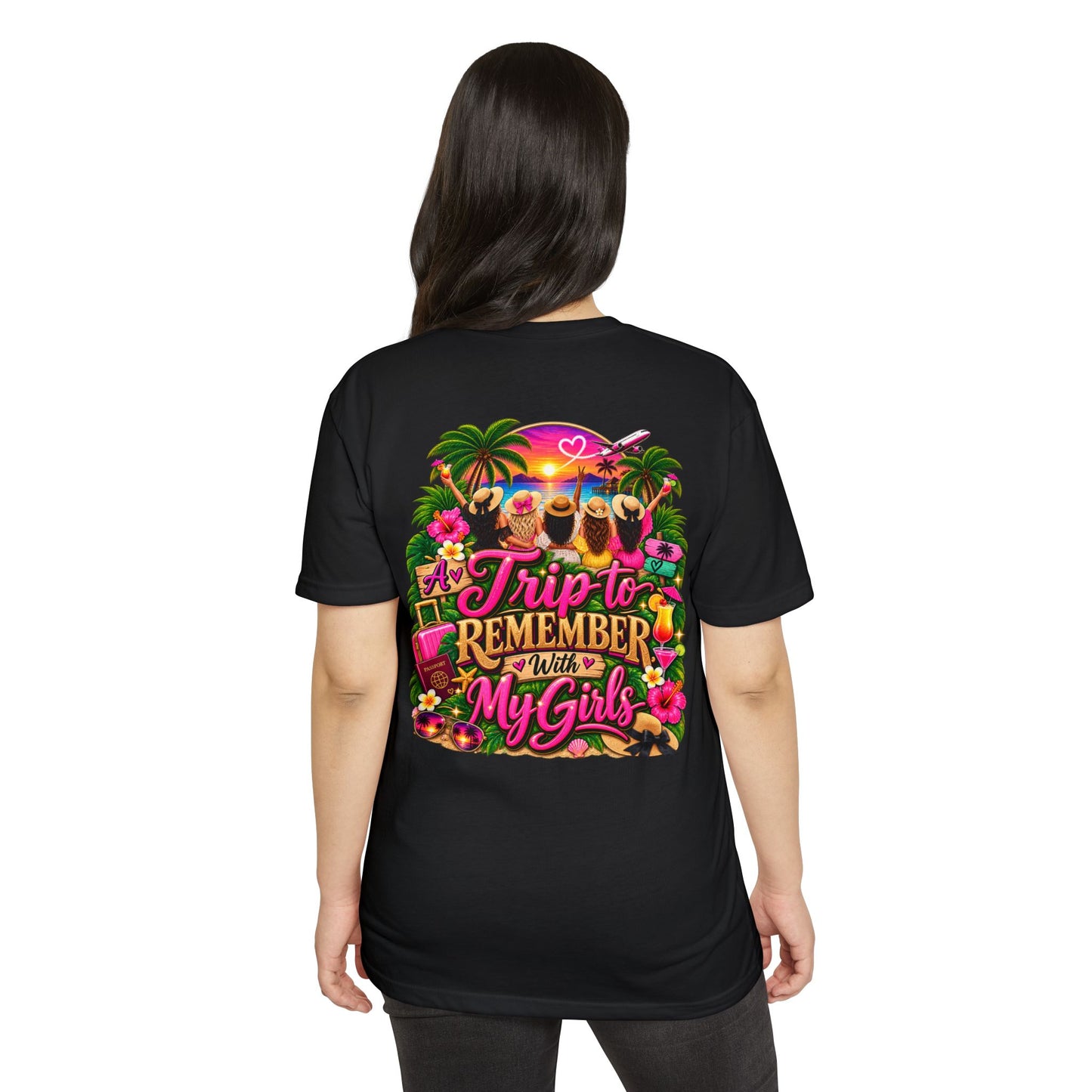 T-Shirt — 'A Trip to Remember With My Girls' Tropical Bachelorette/Besties Tee