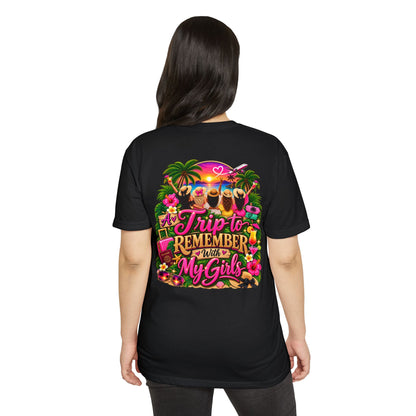 T-Shirt — 'A Trip to Remember With My Girls' Tropical Bachelorette/Besties Tee