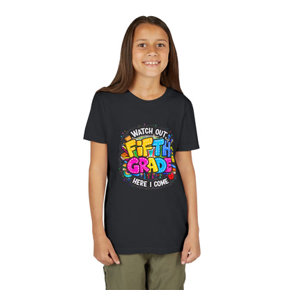 Fifth Grade T‑Shirt for Kids - "Watch Out Fifth Grade Here I Come" Back-to-School Tee