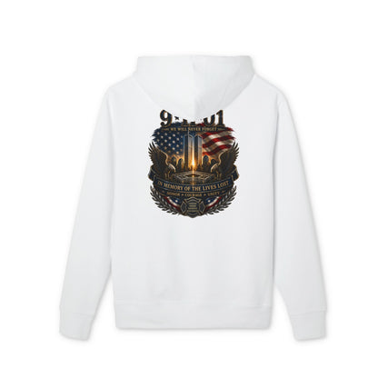 9/11 Remembrance Hoodie — Tribute Twin Towers Memorial Hoodie with American Flag