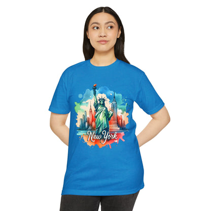 New York Watercolor Statue of Liberty T-Shirt