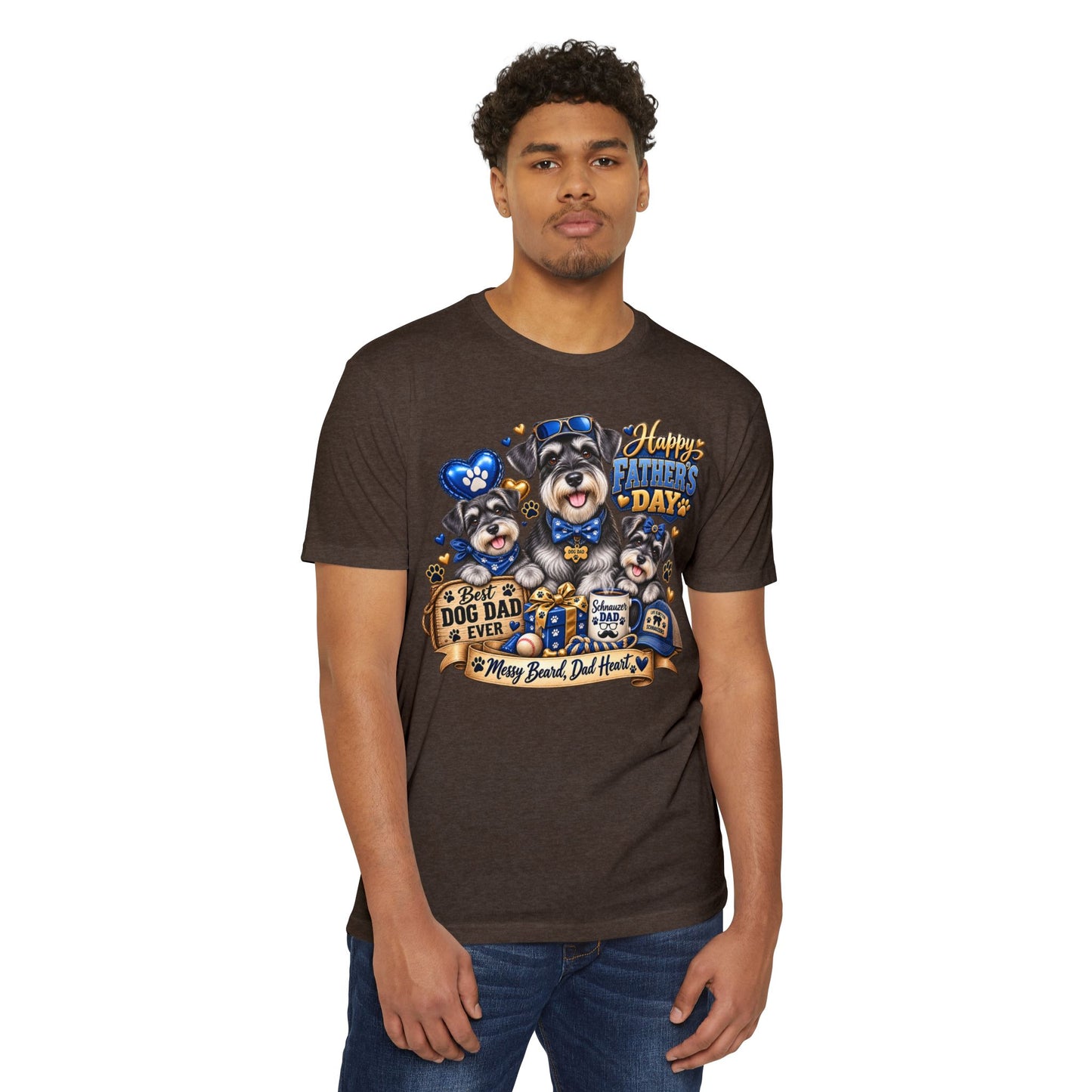 Father's Day Dog Dad T-Shirt – "Best Dog Dad Ever" Paw Print Tee