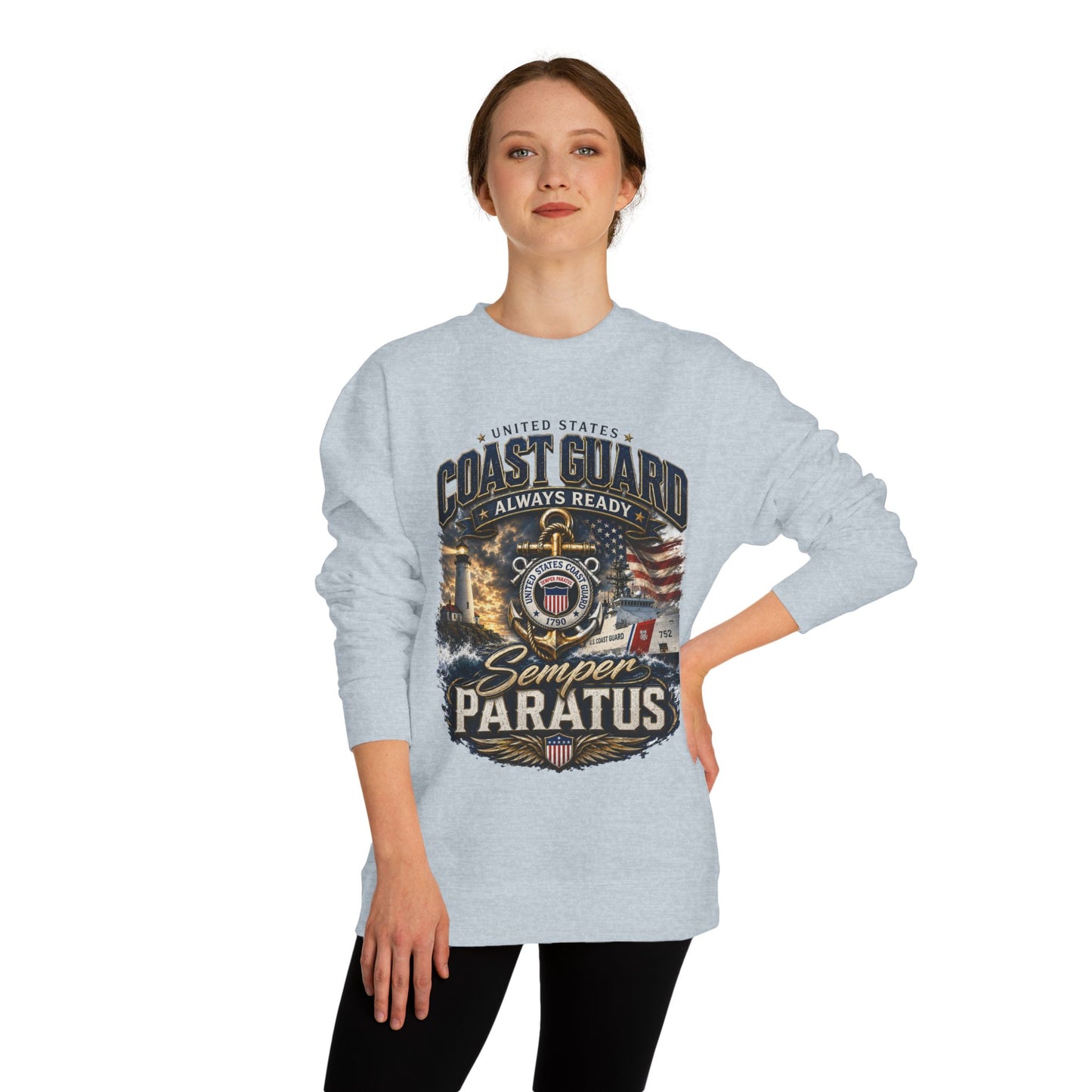 Coast Guard Semper Paratus Sweatshirt — USCG Always Ready Veteran Crewneck