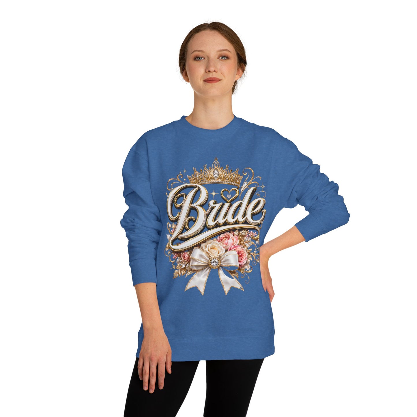 Bride Sweatshirt — Floral Crown Bridal Crewneck for Bachelorette & Wedding