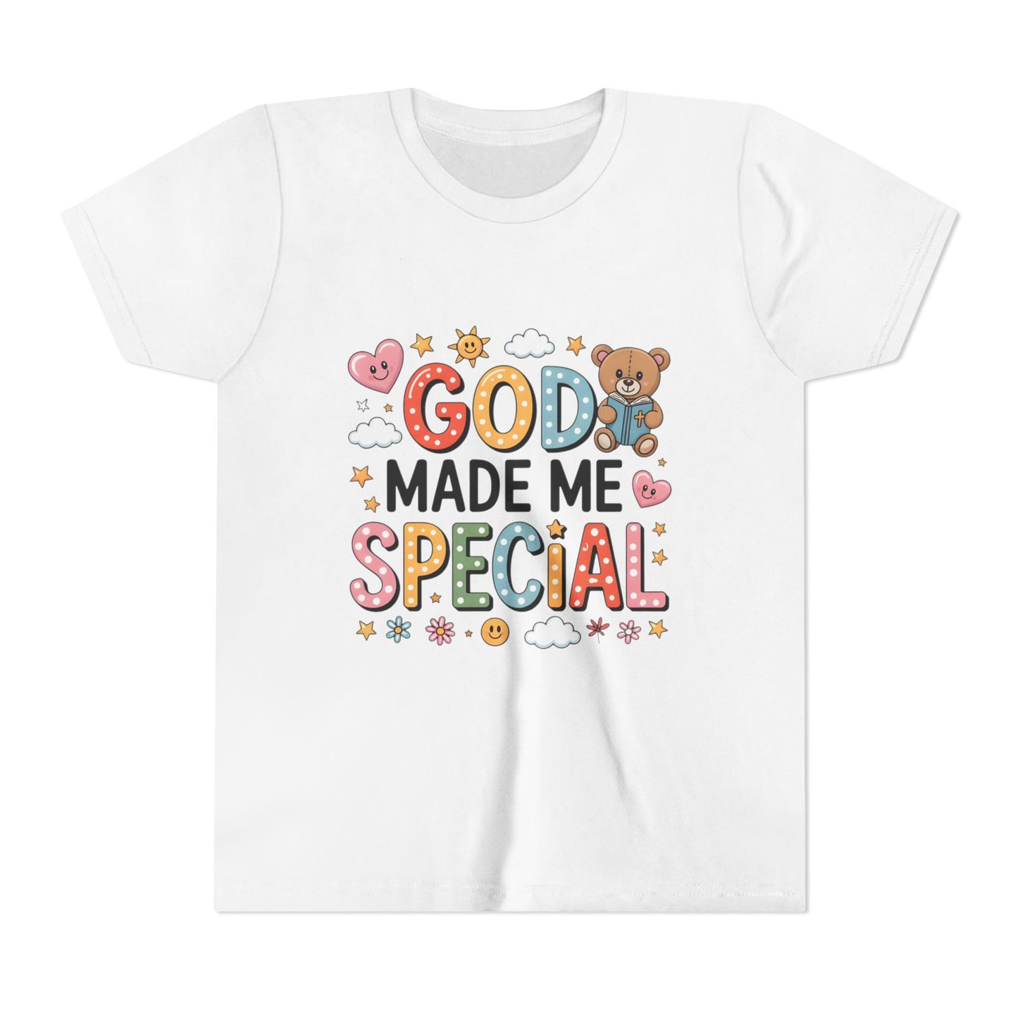 Youth Tee — "God Made Me Special" Cute Christian Kids T-Shirt