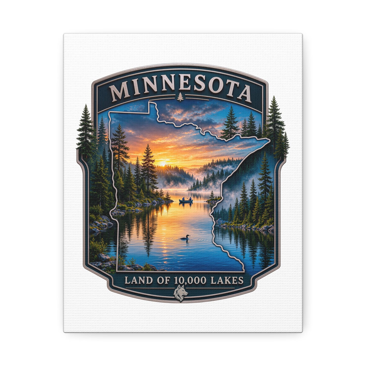 Minnesota Lake Sunset Canvas — “Land of 10,000 Lakes” Wall Art