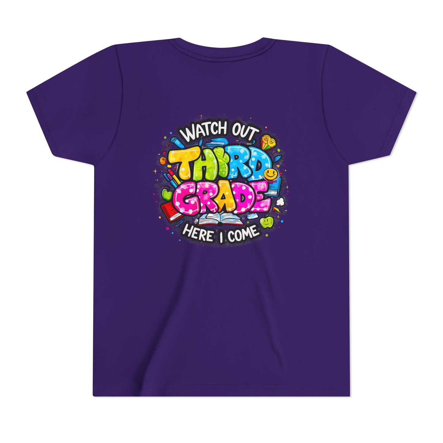 Third Grade Kids T‑Shirt — "Watch Out Third Grade Here I Come" Back-to-School Tee