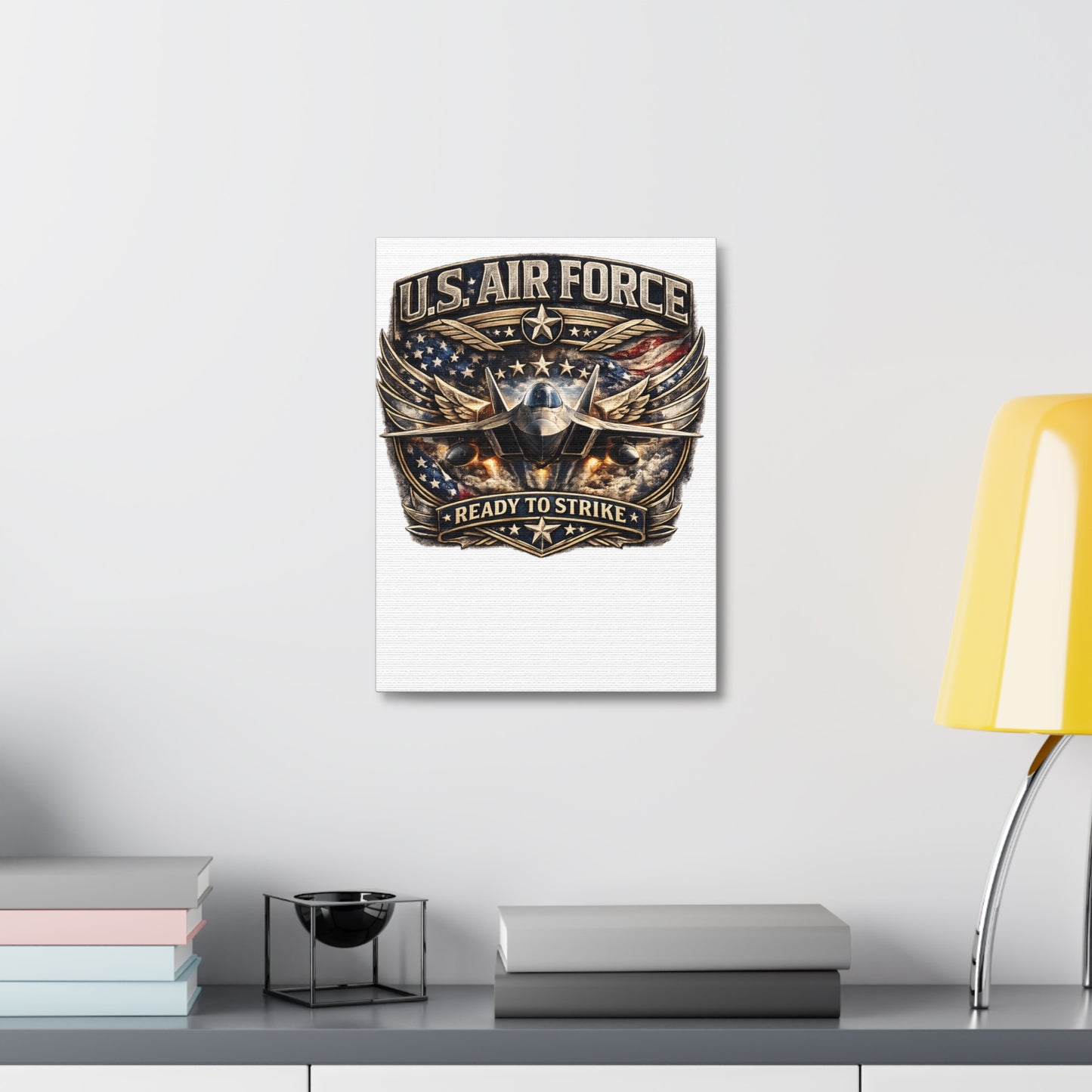 Stretched Canvas - U.S. Air Force "Ready to Strike" Fighter Jet Wall Art