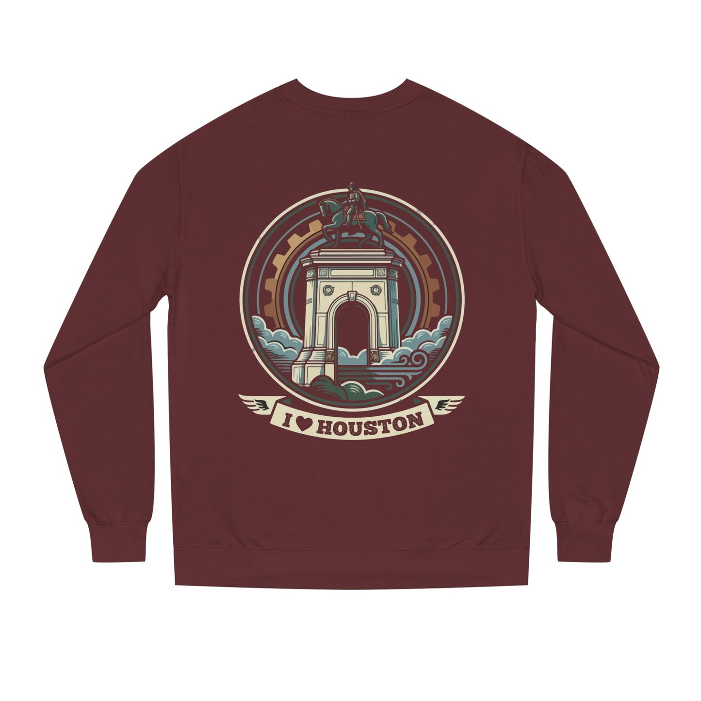 Houston Arch Retro Crewneck Sweatshirt — I  Houston Graphic