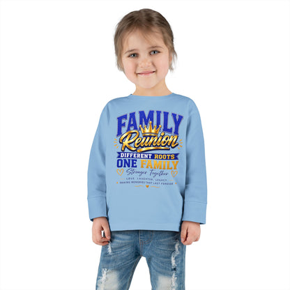 Family Reunion Toddler Long Sleeve Tee — "Different Roots One Family" Kids Shirt