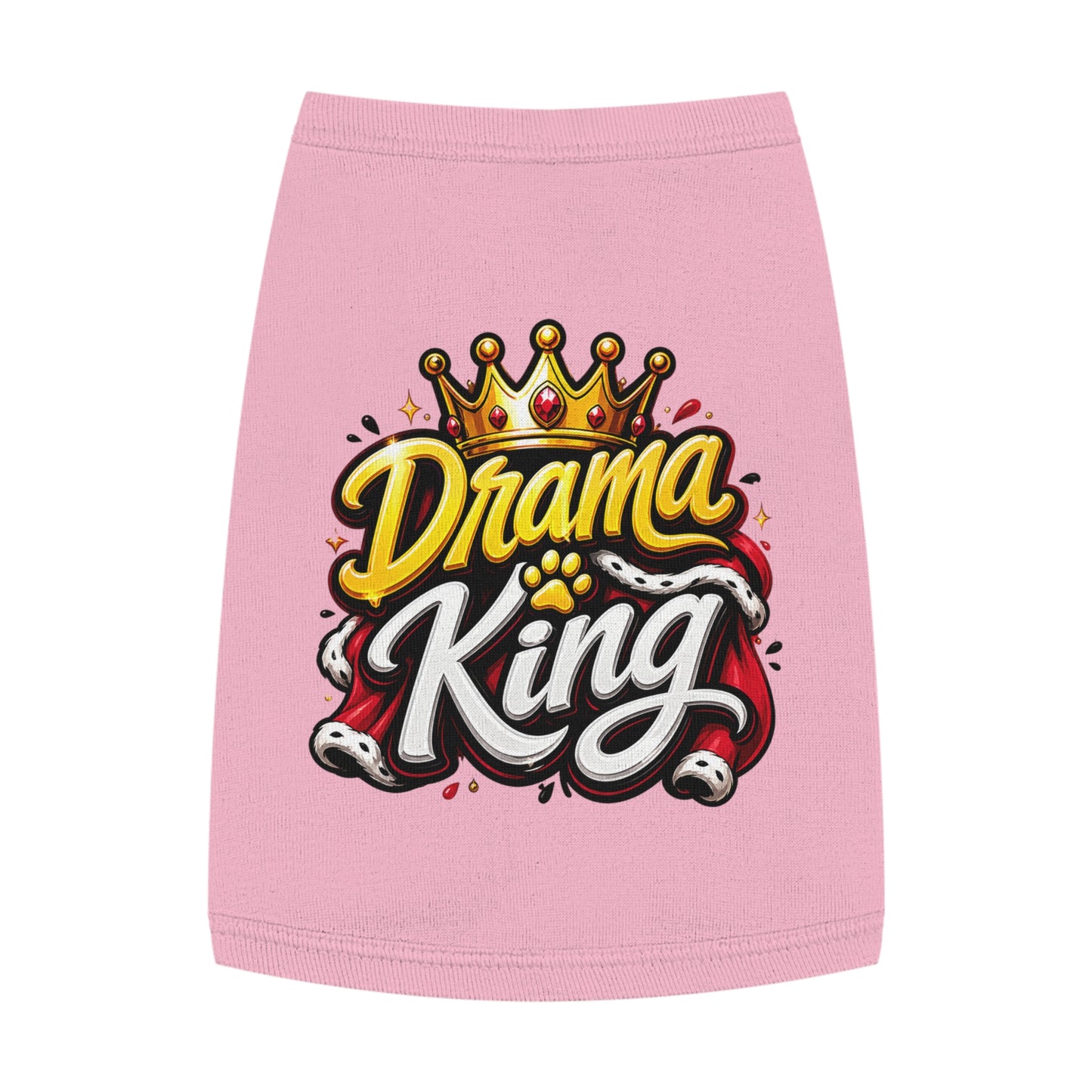 Drama King Pet Tank Top – Crown Graphic Dog Shirt