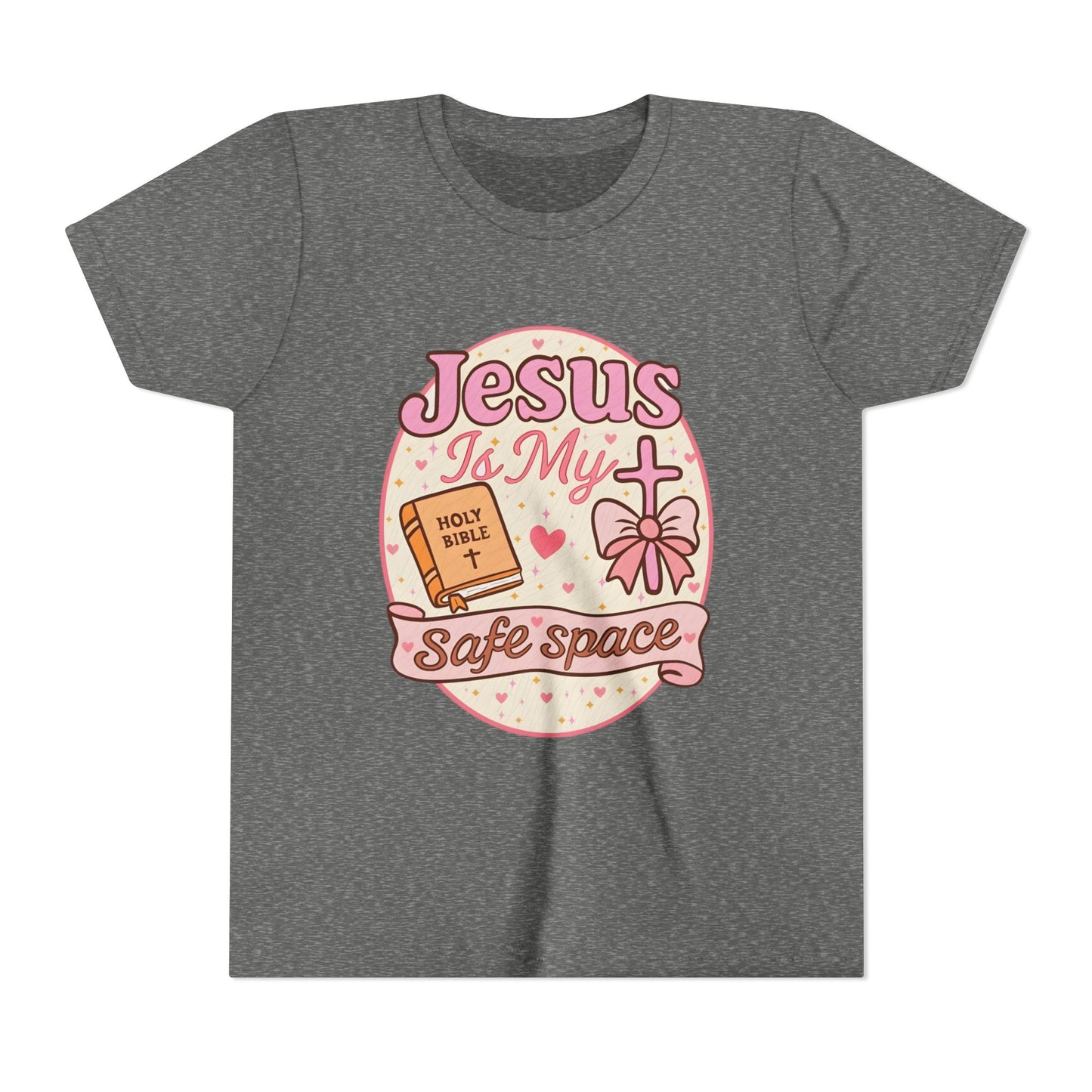 Youth Tee — "Jesus Is My Safe Space" Christian Kids T-Shirt
