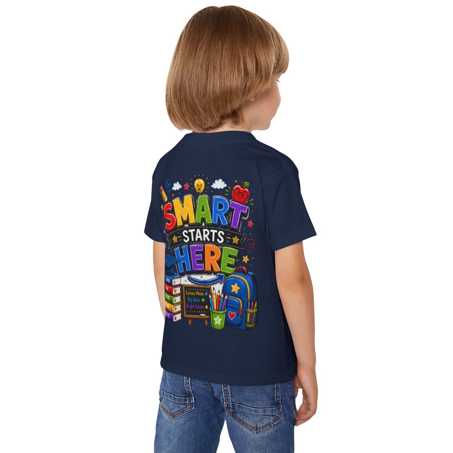 Toddler T-Shirt - "Smart Starts Here" Back-to-School Schoolhouse Design