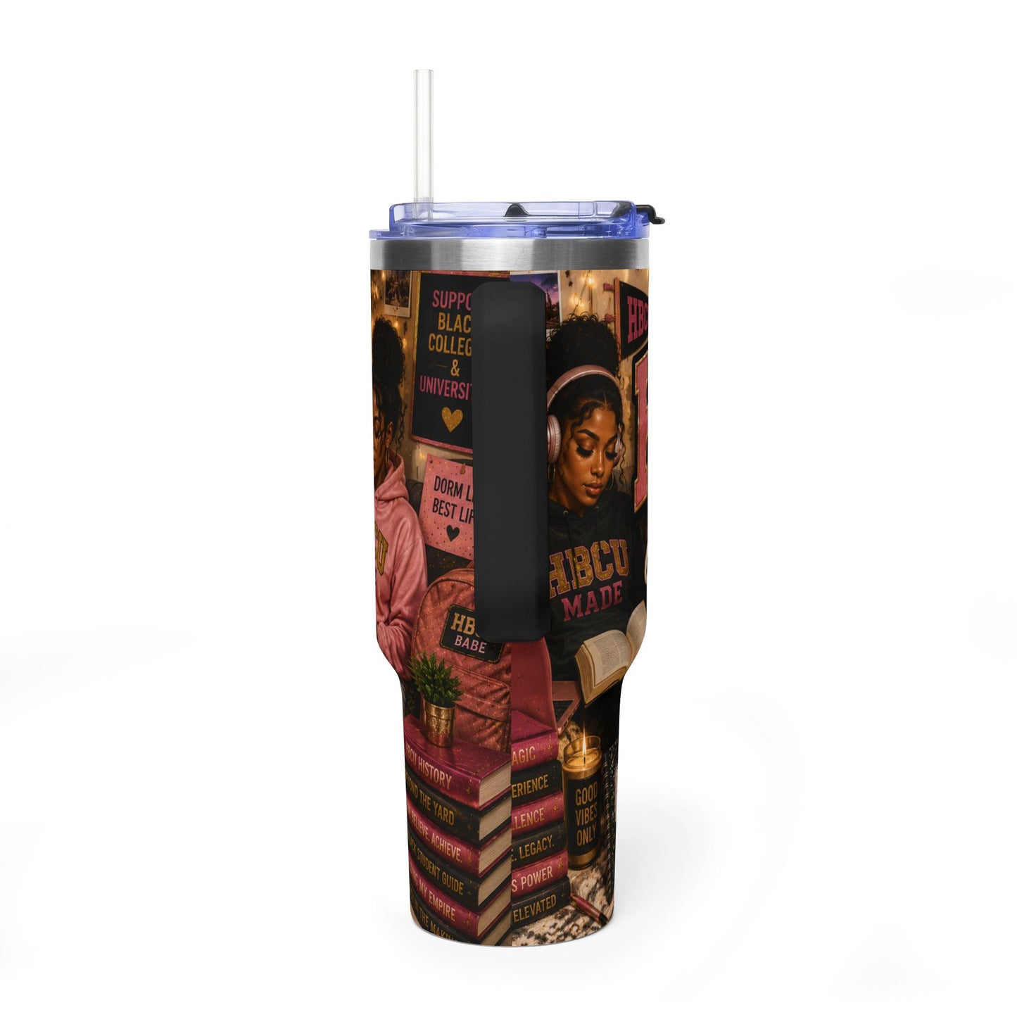 HBCU & Chill 40oz Vacuum Tumbler — Insulated Travel Mug for Students & Alumni