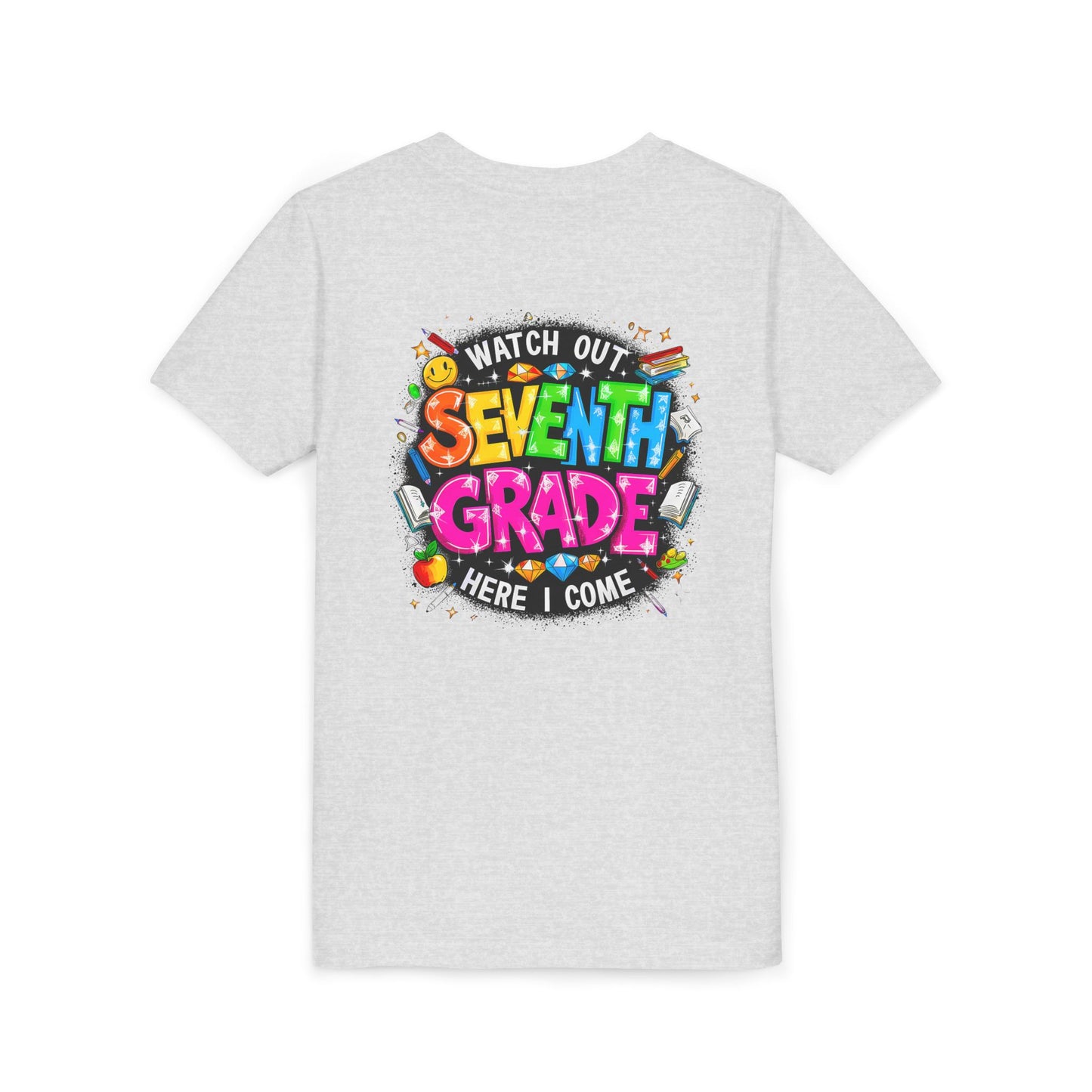 Seventh Grade Kids T‑Shirt — "Watch Out Seventh Grade Here I Come" Back‑to‑School Tee