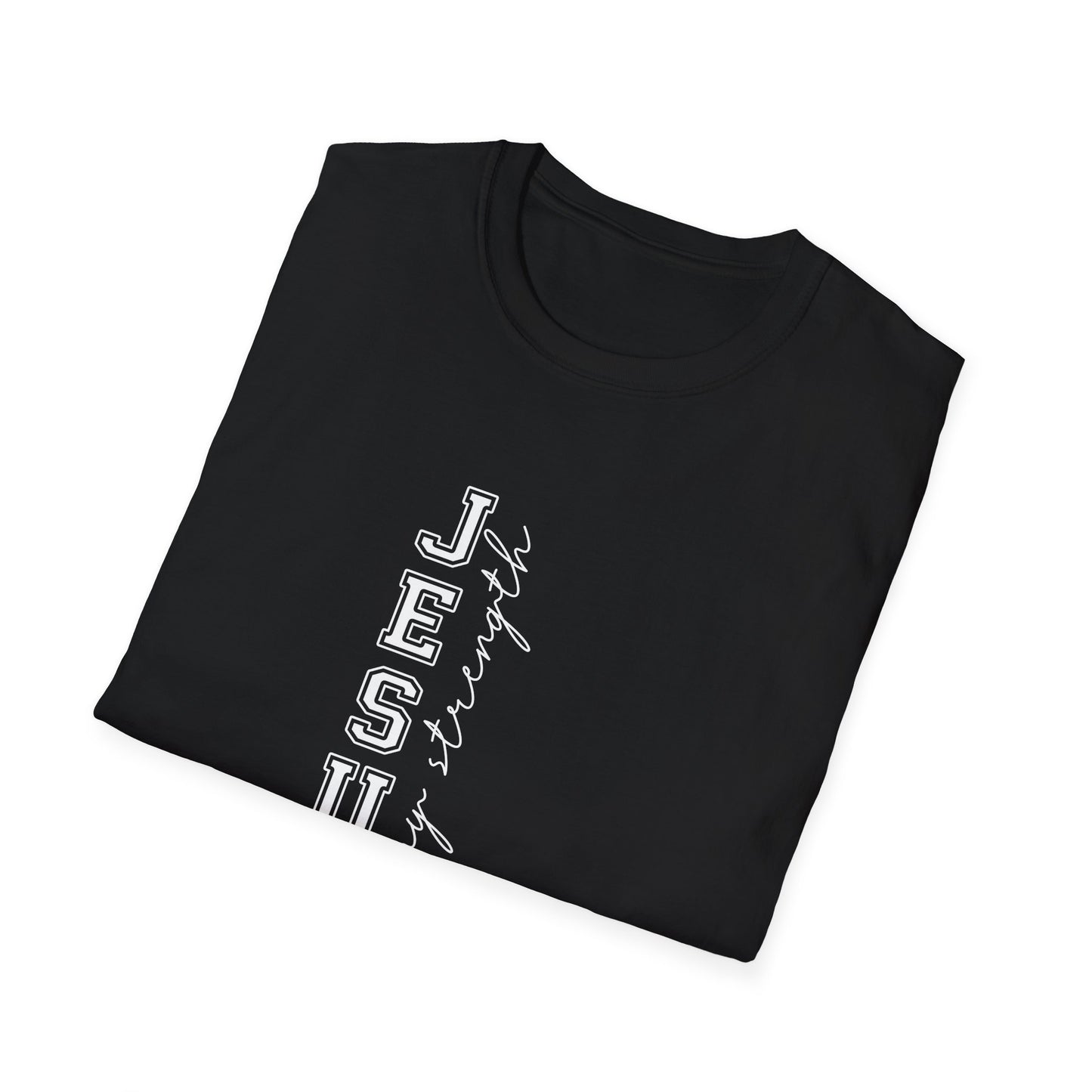 Jesus Strength Vertical Script T-Shirt