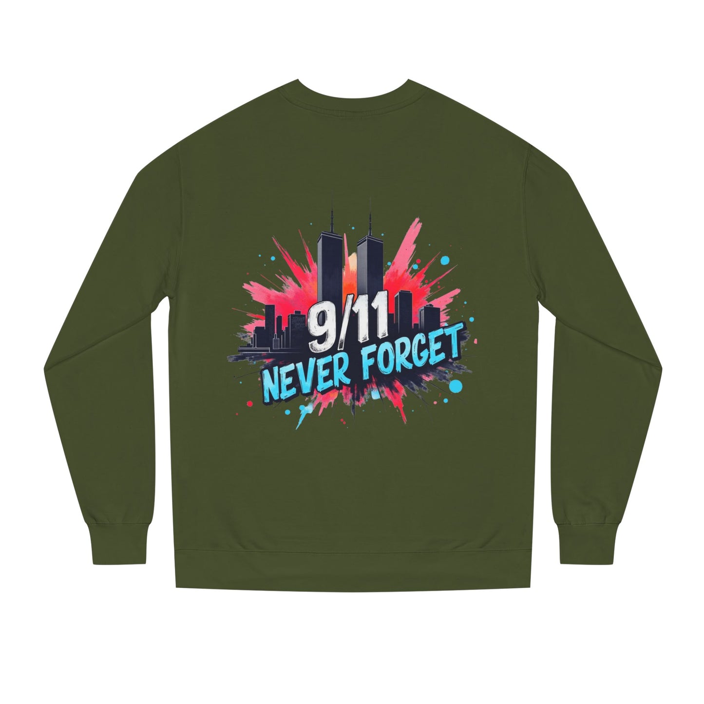 9/11 Never Forget Sweatshirt - Tribute Crewneck with Twin Towers Graphic