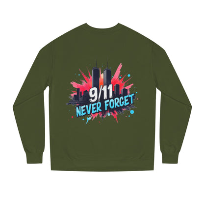 9/11 Never Forget Sweatshirt - Tribute Crewneck with Twin Towers Graphic