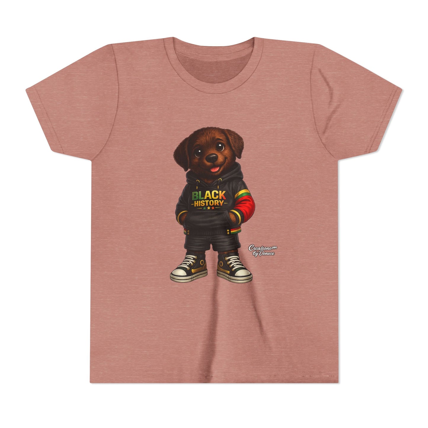 Youth Tee — Cute Puppy 'Black History' Graphic Shirt