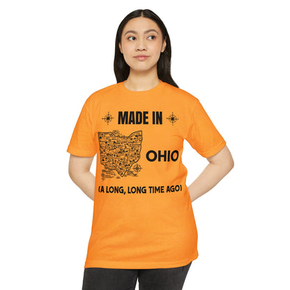 Made in Ohio T-Shirt — Vintage Map Design ("A Long, Long Time Ago")