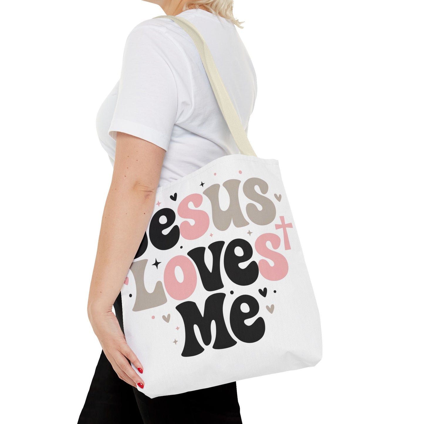 Jesus Loves Me Tote Bag - Faith-Inspired Christian Scripture Canvas Tote