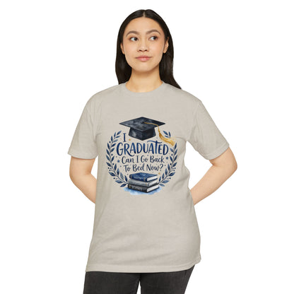 Graduation T-Shirt - "I Graduated, Can I Go Back to Bed Now?" Cap & Books Tee