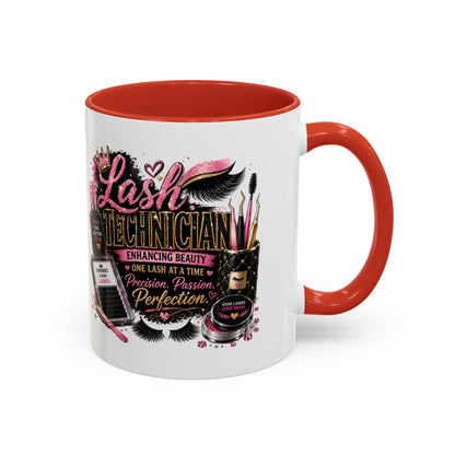 Lash Technician Coffee Mug – 'Enhancing Beauty One Lash at a Time' Accent Mug