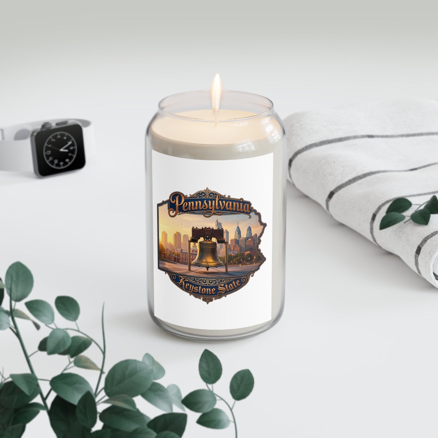 Pennsylvania Scented Soy Candle – 13.75oz "Keystone State" Liberty Bell Design
