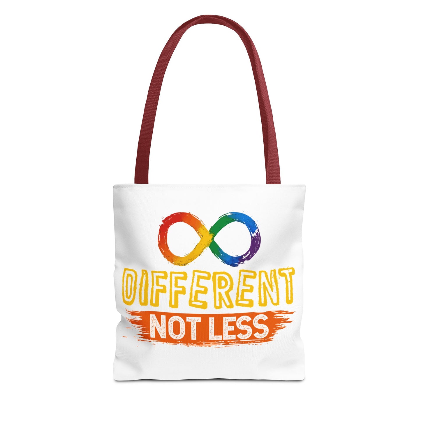 Autism Pride Tote Bag — "Different Not Less" Rainbow Infinity Reusable Shopper