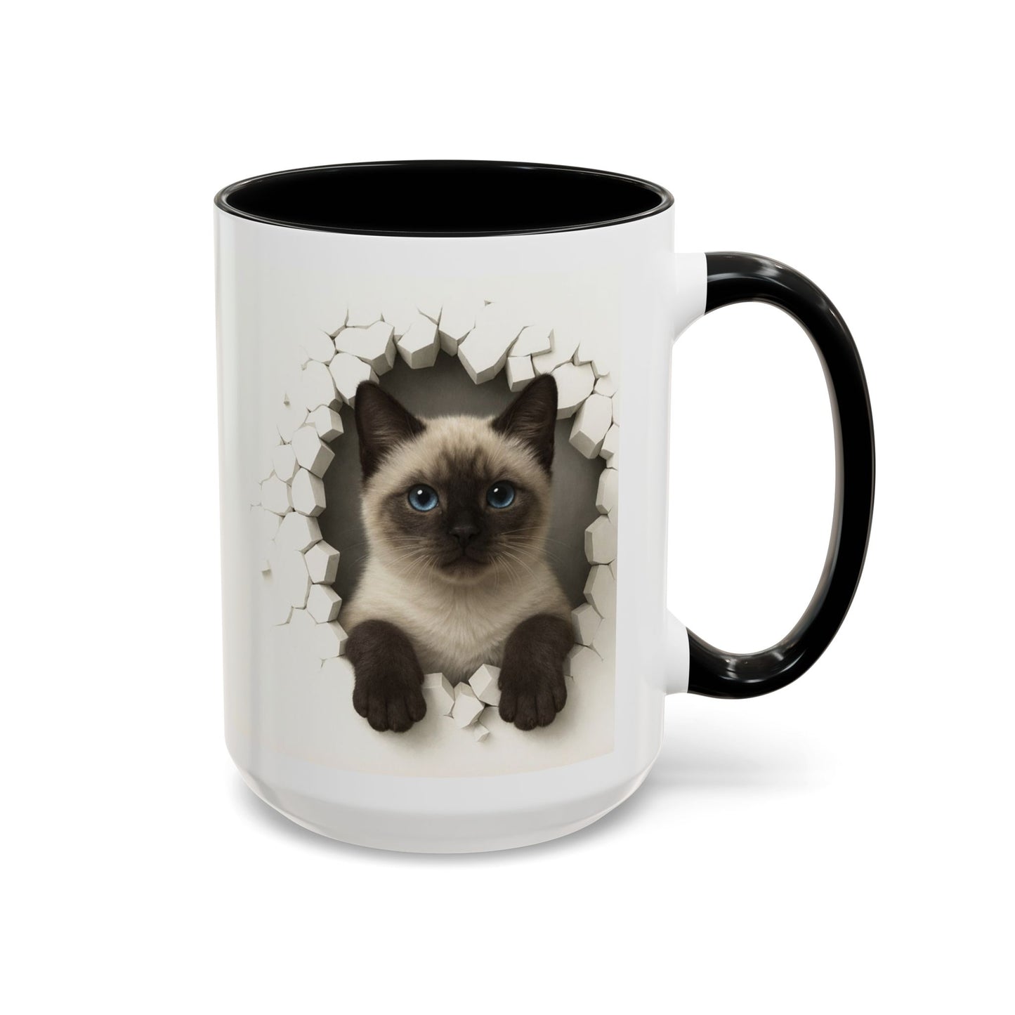 Siamese Cat Peeking Accent Coffee Mug (11/15oz)