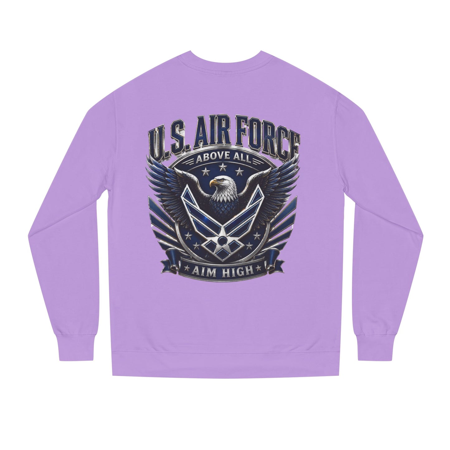 U.S. Air Force Crewneck Sweatshirt — "Above All, Aim High" Graphic