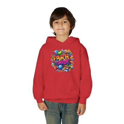 Fourth Grade Youth Hoodie — Colorful Back-to-School Kids Sweatshirt