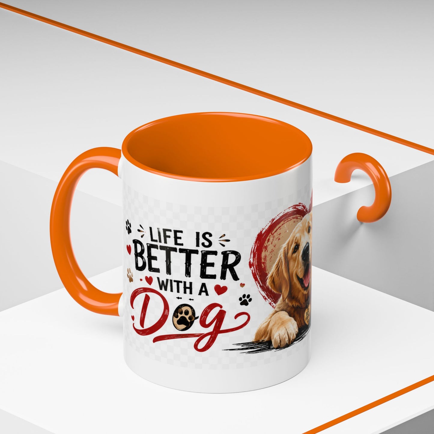 Pawsitive Vibes Coffee Mug - "Wag More, Worry Less" Dog Lover Accent Mug