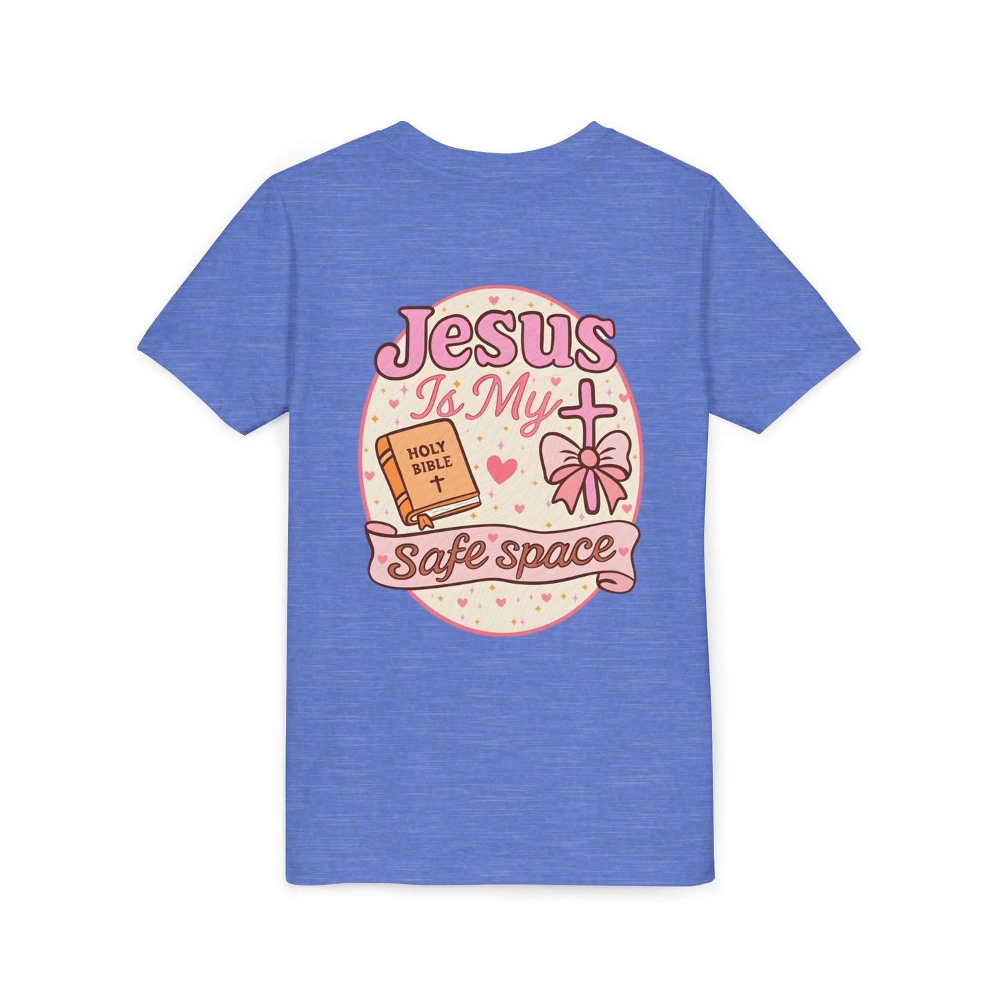 Youth Tee — "Jesus Is My Safe Space" Christian Kids T-Shirt