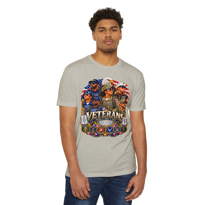 Veterans Tribute T-Shirt – Patriotic Military Emblems & Eagle Design