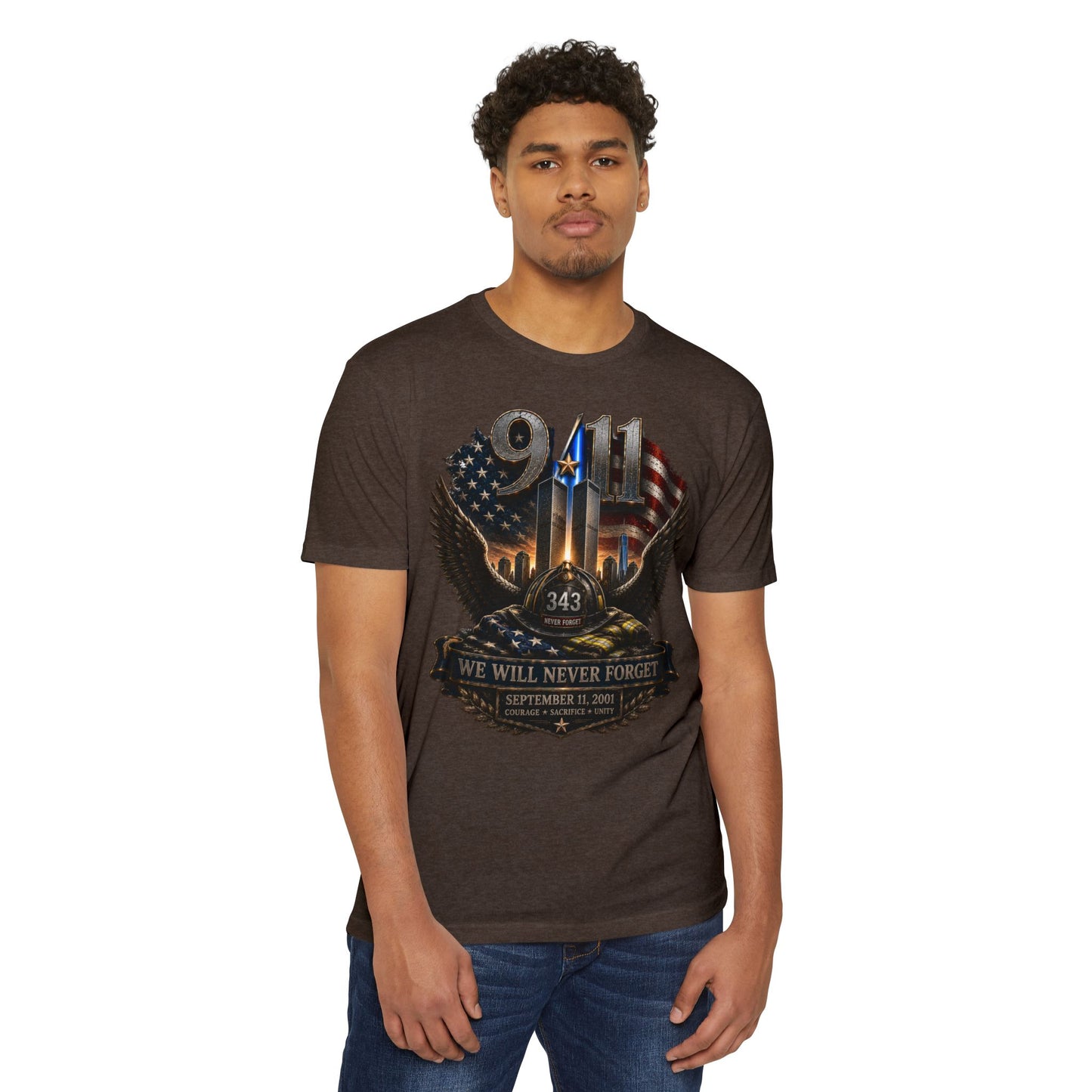 9/11 Memorial T-Shirt — "We Will Never Forget" Tribute Tee
