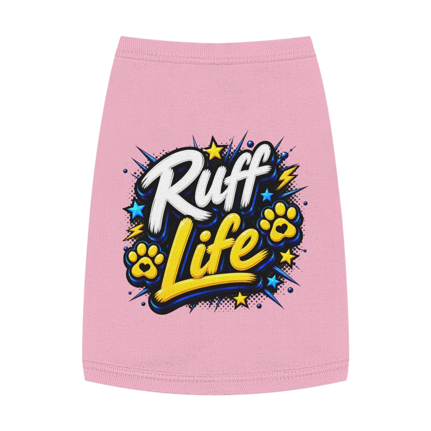 Ruff Life Pet Tank Top - Funny Dog Shirt with Paw Prints & Stars