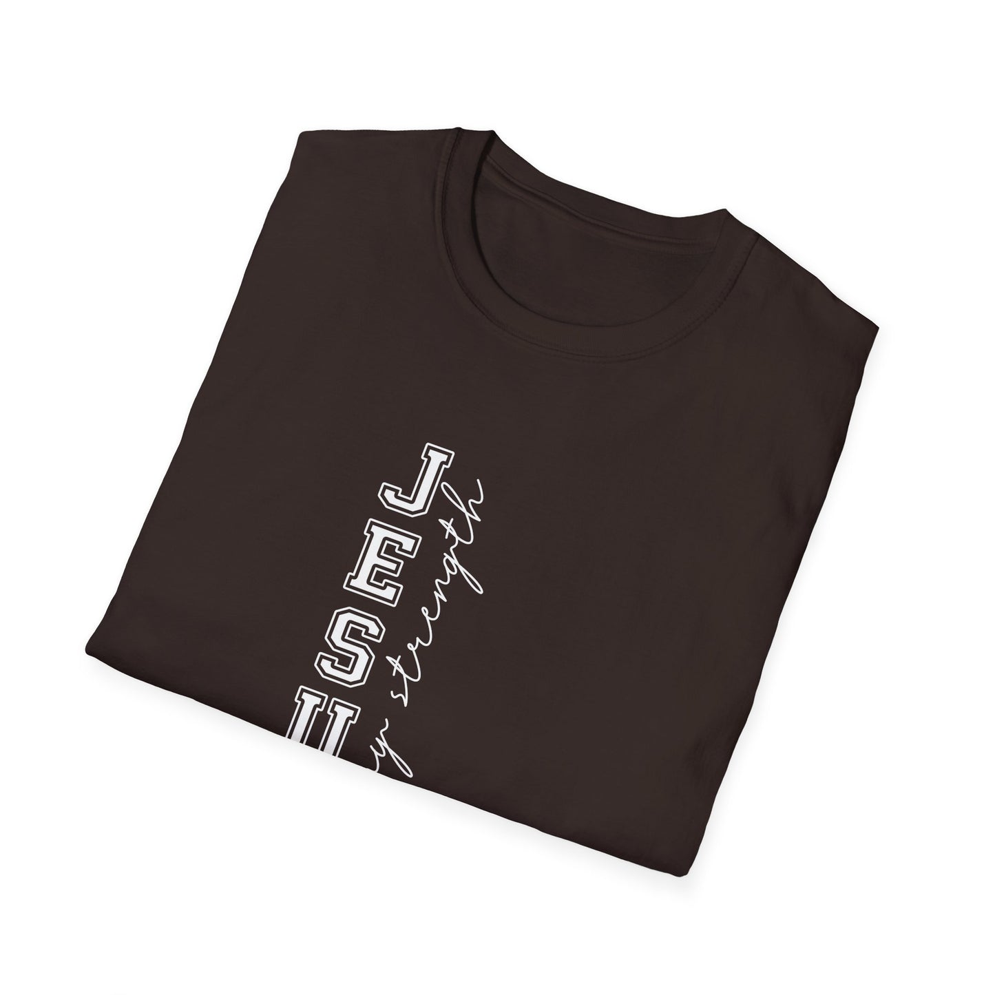 Jesus Strength Vertical Script T-Shirt
