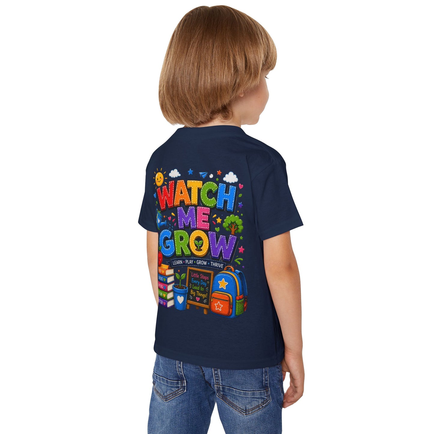 Toddler T-Shirt — "Watch Me Grow" Back-to-School Graphic Tee