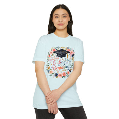 Graduation Floral Tee — “A Sweet Ending to a New Beginning”