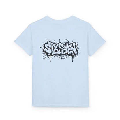 Youth T-Shirt — 'SixxSeven' Black Graffiti Drip Streetwear Tee