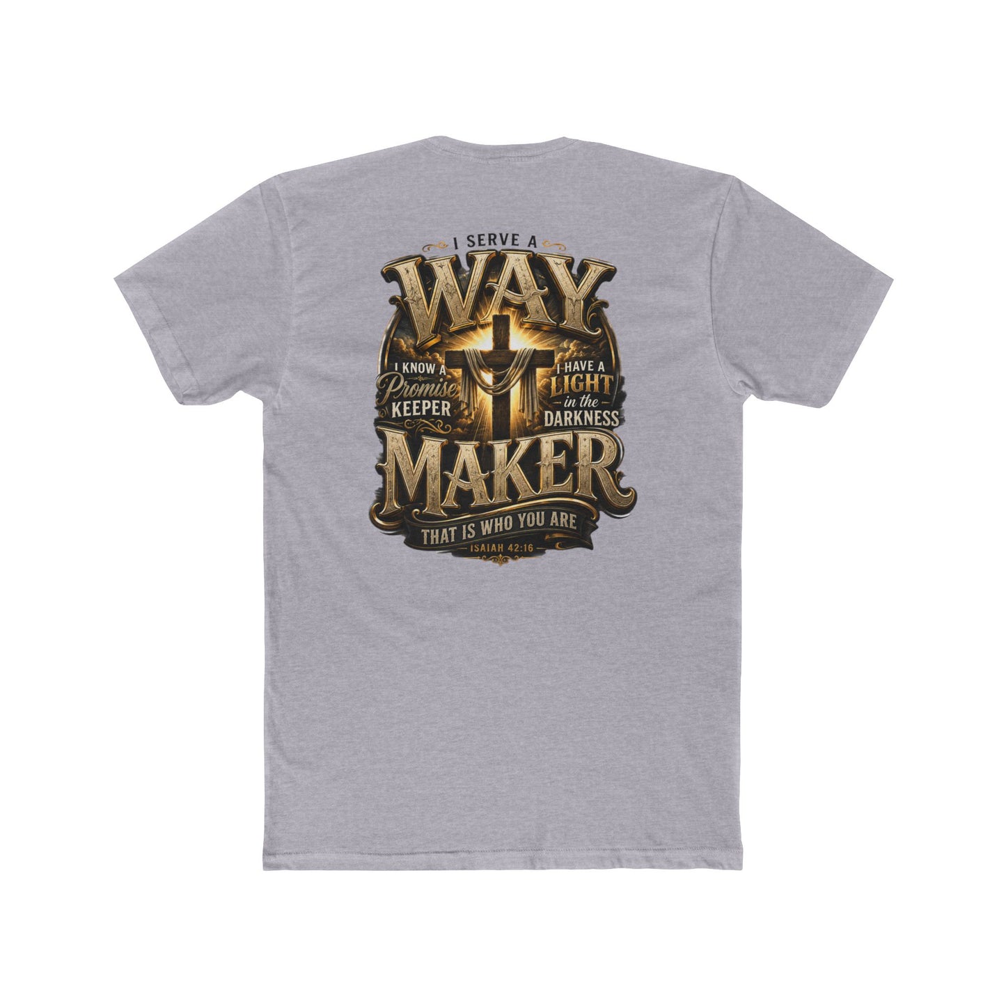 Waymaker T-Shirt — Christian Faith Graphic Tee with Cross and Inspirational Verse