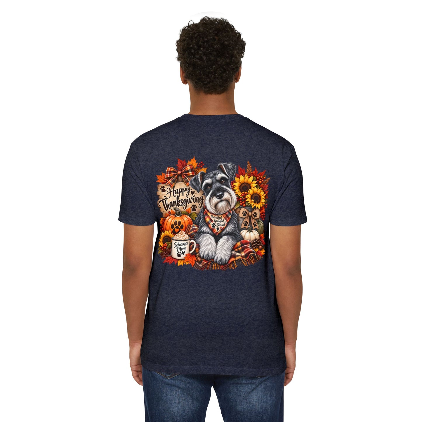 Thanksgiving Schnauzer T-Shirt — Happy Thanksgiving Fall Dog Tee